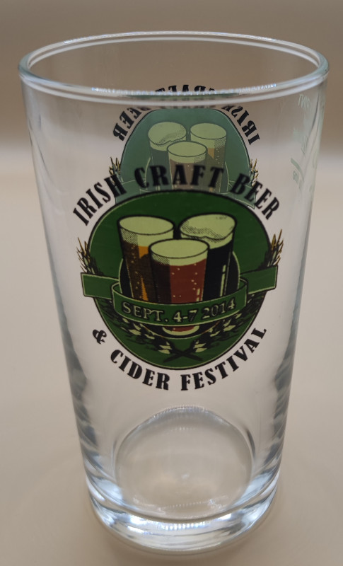 Irish Craft Beer & Cider Festival 2014 Half Pint Glass glass