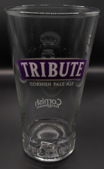 Tribute Cornish Pale Ale purple pint glass glass