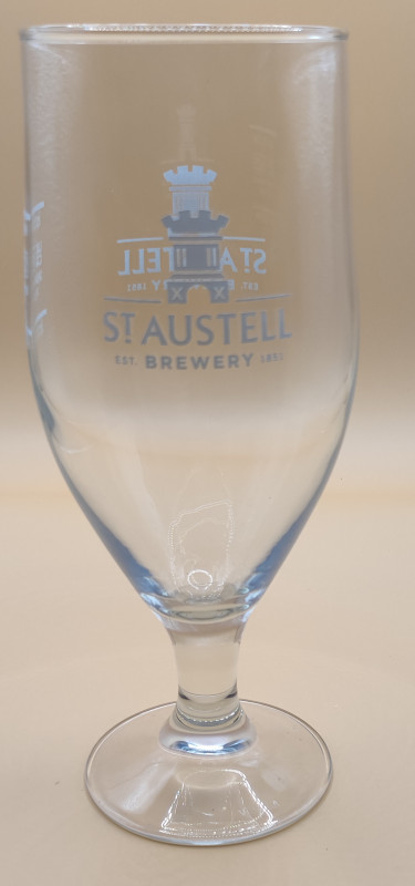 St. Austell chalice half pint glass glass