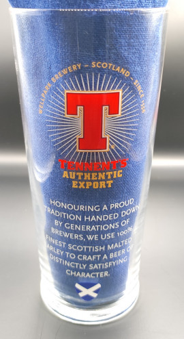Tennent's Authentic Export pint glass