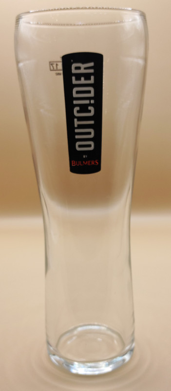 Bulmers Outcider 2017 pint glass glass