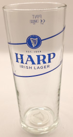 Harp Lager 2022 conical pint glass glass