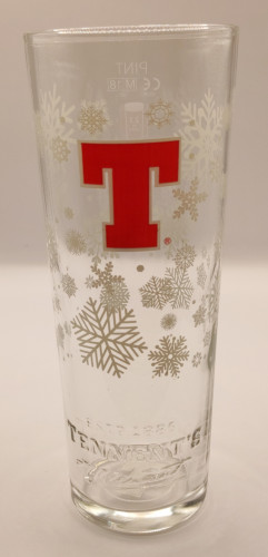 Tennent's Christmas 2018 snowflakes pint glass