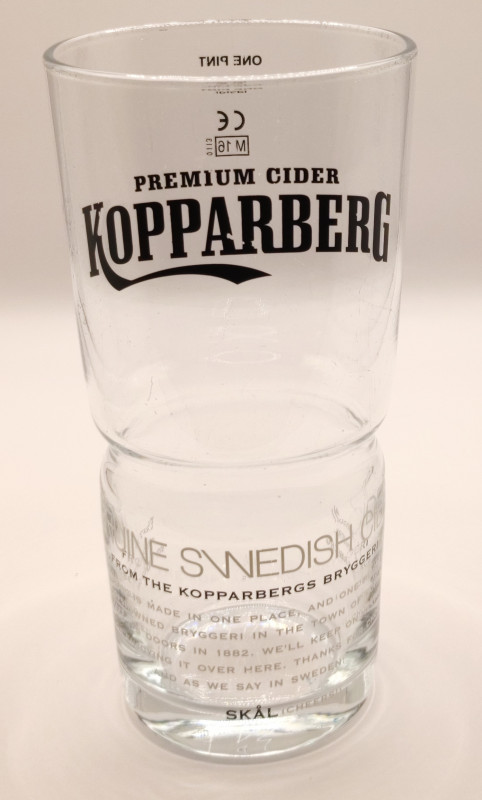 Kopparberg 2016 pint glass glass