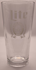 Miller Lite beer glass glass