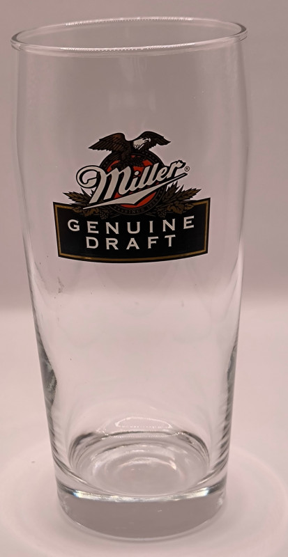 Miller Genuine Draft pint glass glass