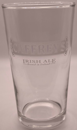 Caffrey's ale conical pint glass