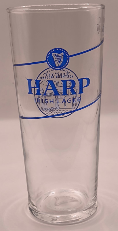 Harp 2018 pint glass glass