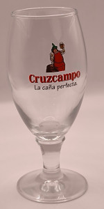 Cruzcampo chalice beer glass glass