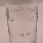 Hop House half pint barrel glass glass