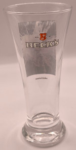Beck's Roderick Buchanan half pint glass glass