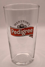 Marston's Pedigree conical pint glass glass