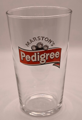 Marston's Pedigree conical pint glass