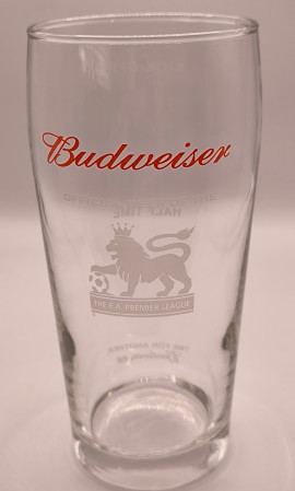 Budweiser F.A. Premier League pint glass