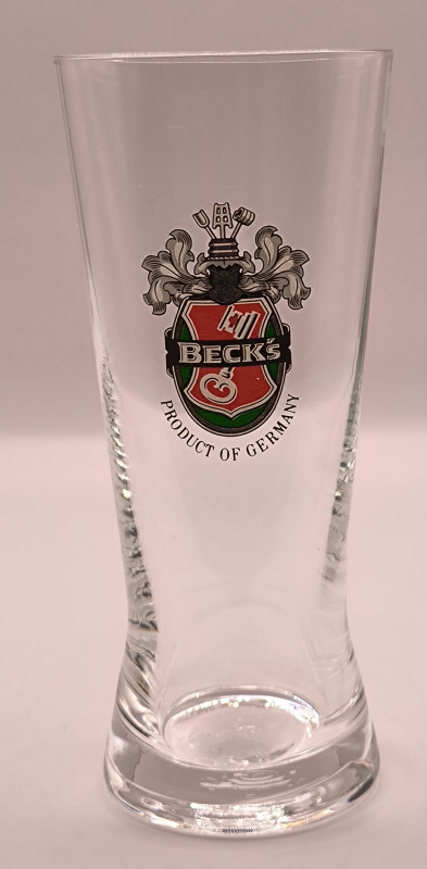 Beck's beer glass glass