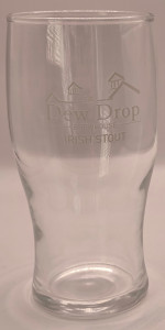 The Dew Drop Irish Stout tulip pint glass glass
