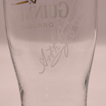 Guinness 50cl with signature on back beer glass glass