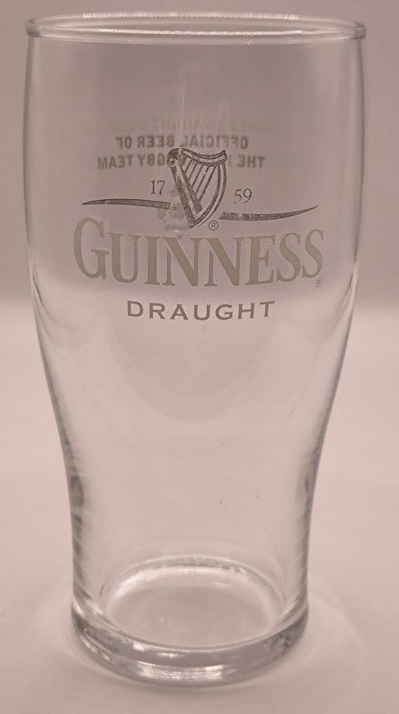 Guinness Irish Rugby 50cl beer glass glass