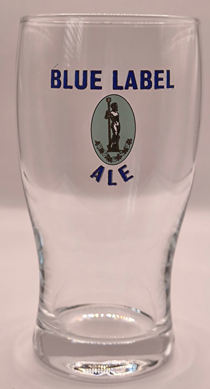 Blue Label ale beer glass glass