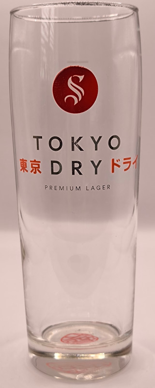 Tokyo Dry lager beer glass glass