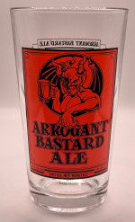 Arrogant Bastard beer glass glass