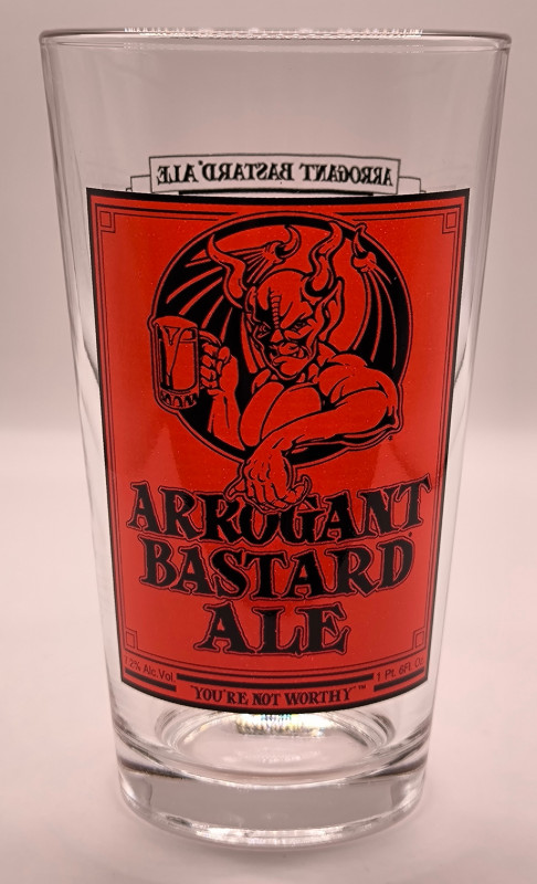 Arrogant Bastard beer glass glass