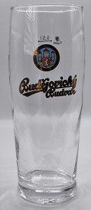 Budvar 50cl beer glass glass