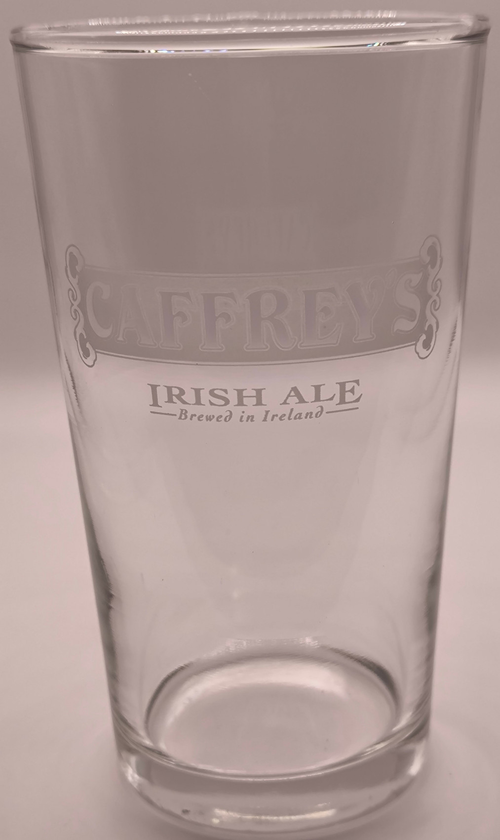 Caffrey's ale conical pint glass - Nicks Beer Glass Collection