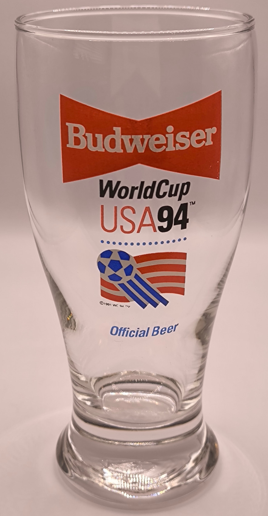 Budweiser World Cup 1994 pint glass - Nicks Beer Glass